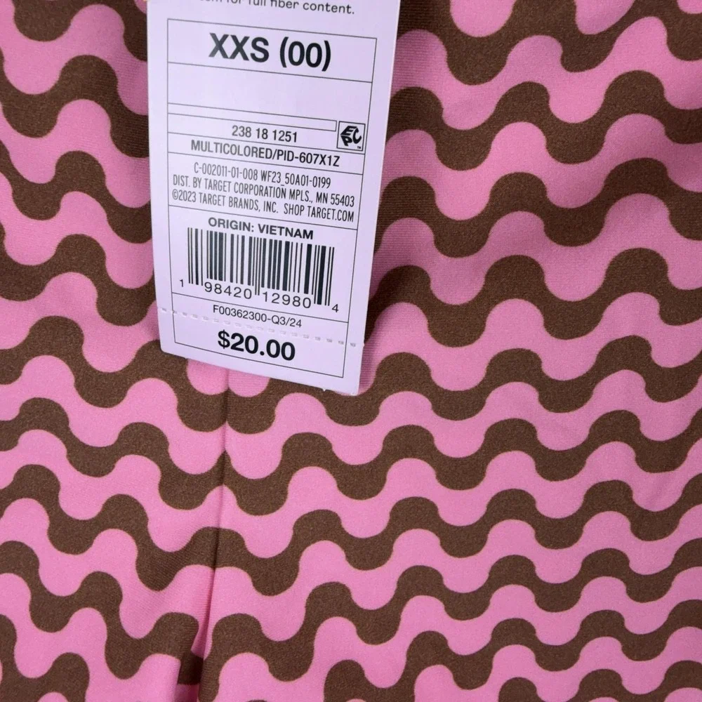 Wild Fable Shorts Juniors‎ XXS 00 Pink Brown Wavy Print Mid High Rise 2 Inseam